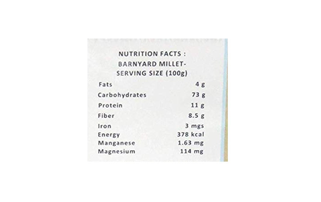 NutriBuck Barnyard Millet (Samo/Vari/Bhagar)    Pack  500 grams